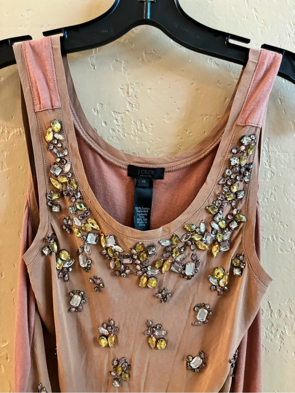 J. Crew Blush Pink Jeweled Tank